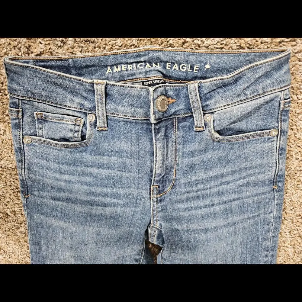 American Eagle Jeans Womens Size 0 Regular Super Stretch - Picture 2 of 9